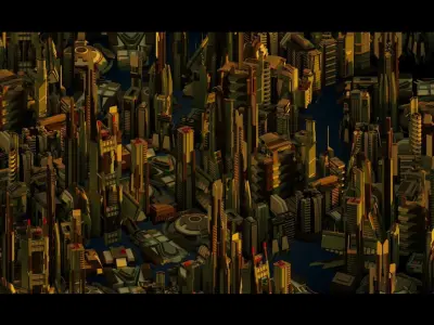 35 Futuristic Buildings VOL 4 Low-poly 3D model