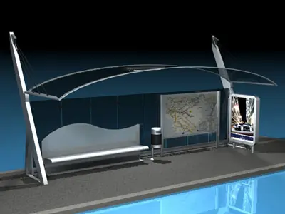 Bus stop 3 3D model