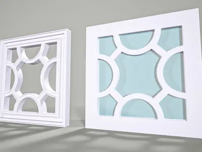 Highpoly Square Gothic Window Type2 3D model