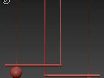 Barra Lamp With Ball Shaped Shades 3D model