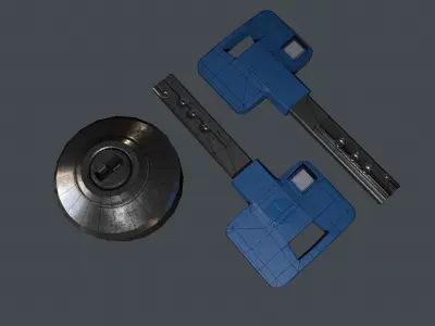 Key and Key Hole free VR   AR   low-poly 3d model Free low-poly 3D model
