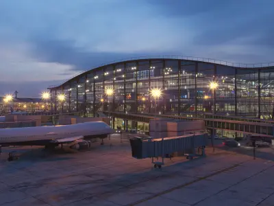 Airport terminal 3D model-Night 3D model