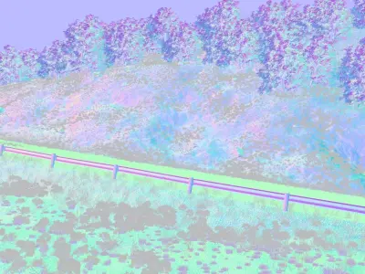 Field uphill highway 3D model