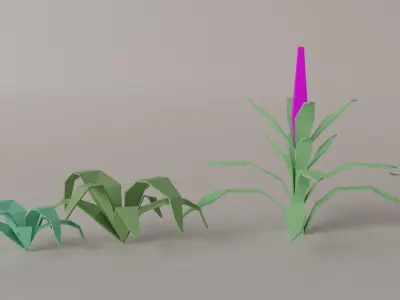 Cartoon Plant Collection Low-poly 3D model