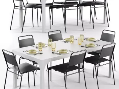 Cb2 Aqua Virgio Dining Table 3D model