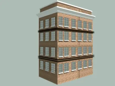 Modern city buildings pack Low-poly 3D model