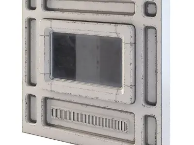 Futuristic Apartment Wall with Window 3D model