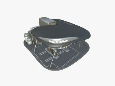 SciFi Gas Station A08 Metallic - Sci Fi Exterior Design Low-poly 3D model