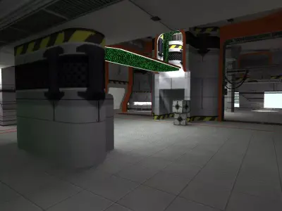 Low poly High-tech garage  Free low-poly 3D model