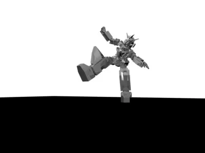 Robot Fighter Rig AAA Low-poly 3D model