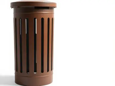 Outdoor Trash Bin Model Pack with Detailed LODs Low-poly 3D model