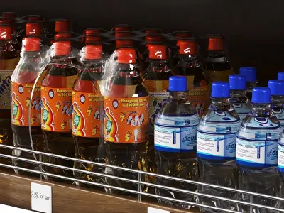  Store shelves Low-poly 3D model