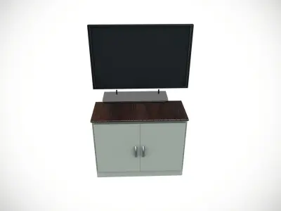 TV and Desk Low-poly 3D model