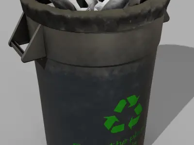 recycle bin Low-poly 3D model shop