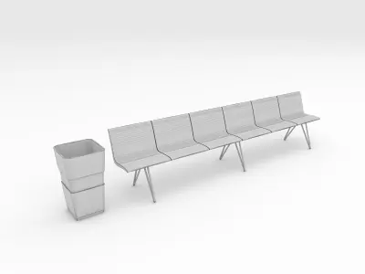 Bench Park 54 Low-poly 3D model