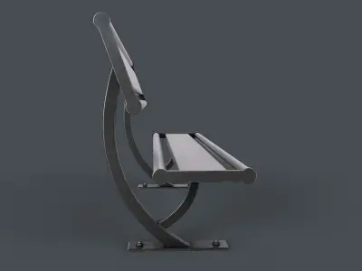 Metal Modern Bench 24 PBR Game Ready Low-poly 3D model