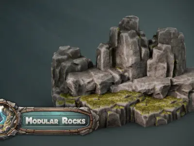 3DT Stylized Rocks and Cliffs Pack  Game Design  3D Asset Pack 3D model