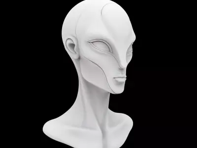 Futuristic Alien Bust 3D Print Model 3D print model