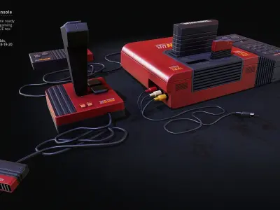 Retro Sci-Fi Japanese Gaming Console  UE5  Low Poly  PBR Low-poly 3D model