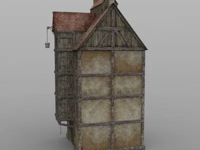 Warehouse medieval house with roof 3D model