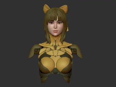 Female Anime Head 4-Eve 3D model