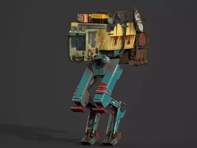 Robot old model  Low-poly 3D model
