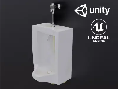 Dirty Urinal Low-poly 3D model