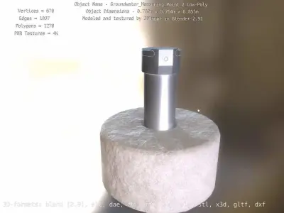 Groundwater Measure Pipe Low-Poly Version 2  Low-poly 3D model