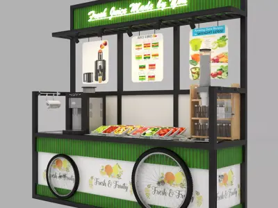 SELF-SERVICE FRUIT JUICE CART 3D model