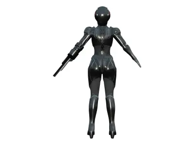 Cyborg Security Robo Suit Low-poly 3D model