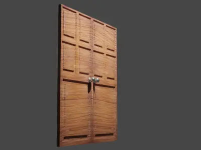 the door wooden Low-poly 3D model