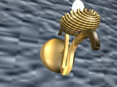 Golden lamp Low-poly 3D model