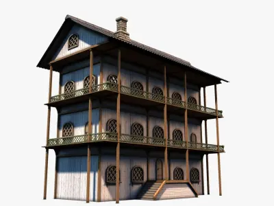 cottage 04 Low-poly 3D model