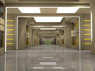 Sci Fi Interior Walkway 3D model