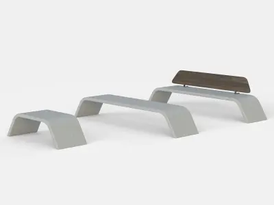 METALCO RIBBON BENCH COLLECTION 3D model