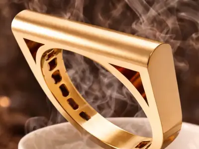 Minimal Architectural Bar Top Ring 3D print model