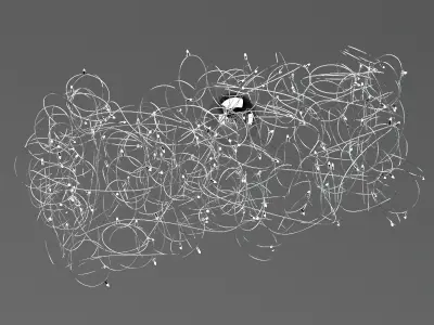 Quasar Curled Chandelier 3D model