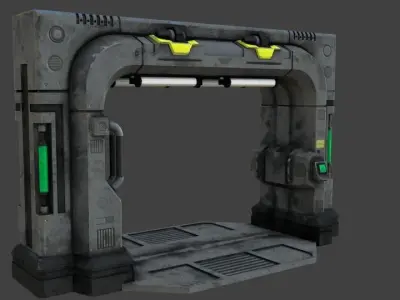 Sci-Fi Blast Door or Gate Low-poly 3D model