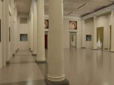3d model Sala 8 colonne palazzo reale Milano  3D model