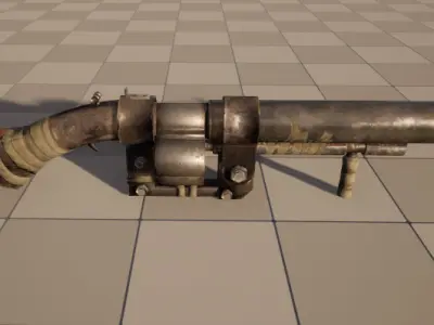 Handmade Shotgun Low-poly 3D model purchase