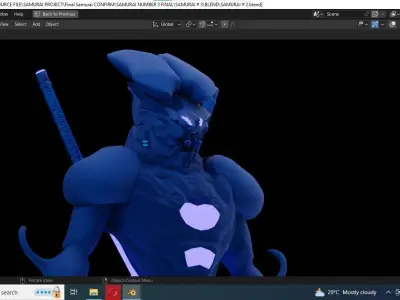 ROBOT SAMURAI NO 2  3D MODEL Low-poly 3D model
