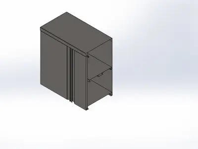stainless steel wall cabinet with auto close hinged door  3D model