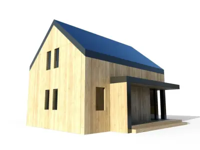 BarnHouse Low-poly 3D model