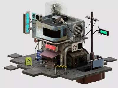 Cyberpunk house 3D model