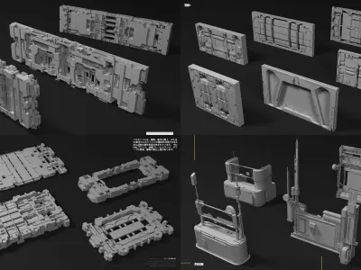 SCI-FI props Collection 3D model