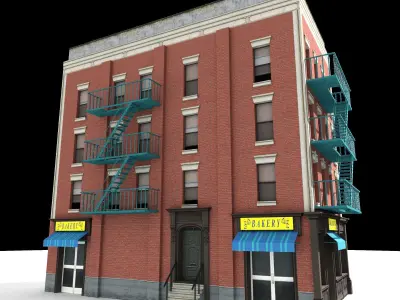Nyc Building 02 Type 1 Low-poly 3D model