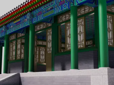 Asia China Ancient Architecture Low-poly 3D model