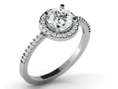 Diamond Ring For Women 3d Print Model 3D print model 18