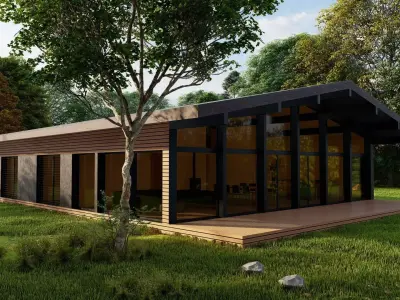 Forest villa-Casa Scene-Modern Villa 3D model 10