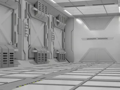 sci fi corridor 3D model 97